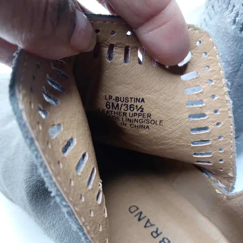 Lucky Brand Bustina Gray Leather Booties